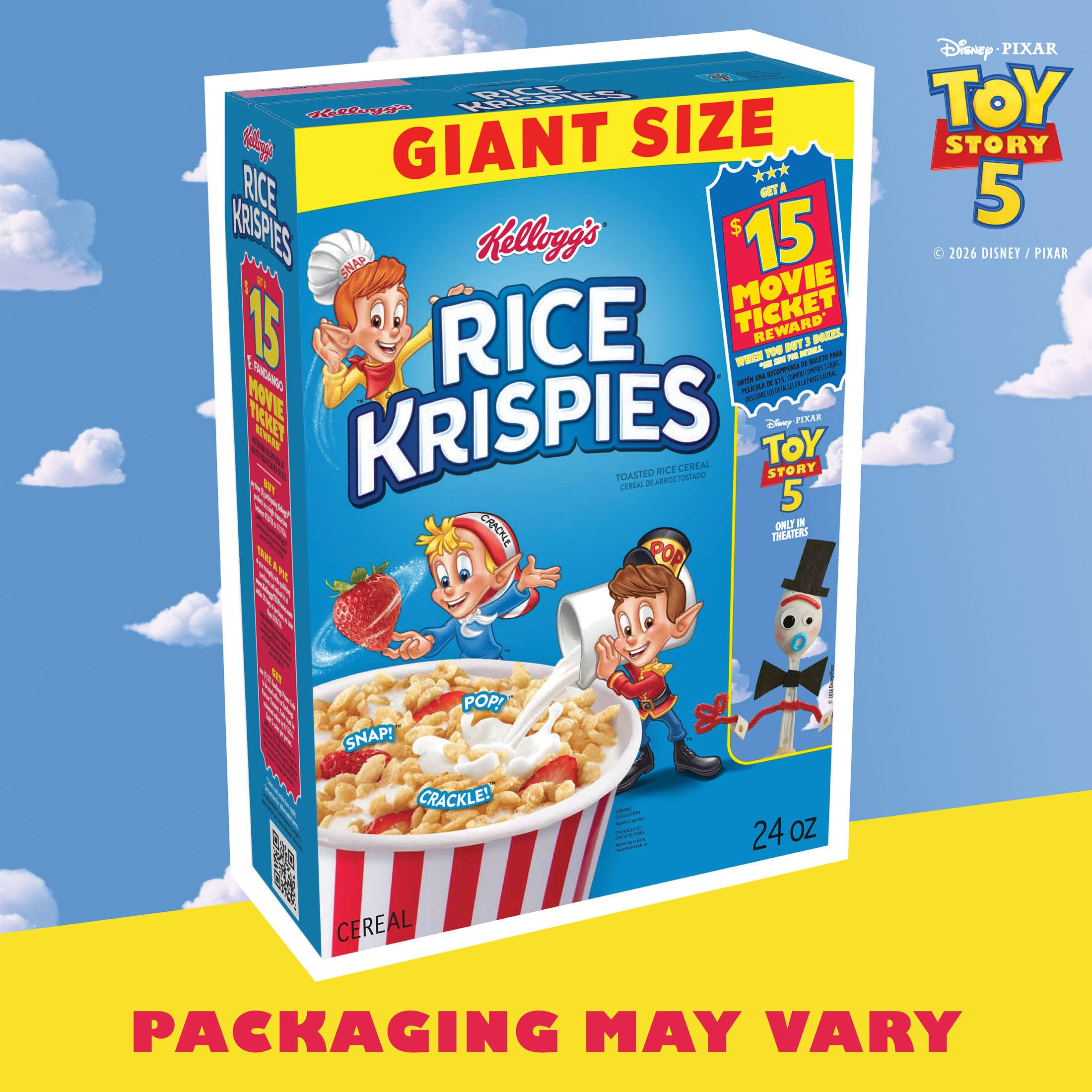Amazon.com: Kellogg's Rice Krispies Cold Breakfast Cereal, 8